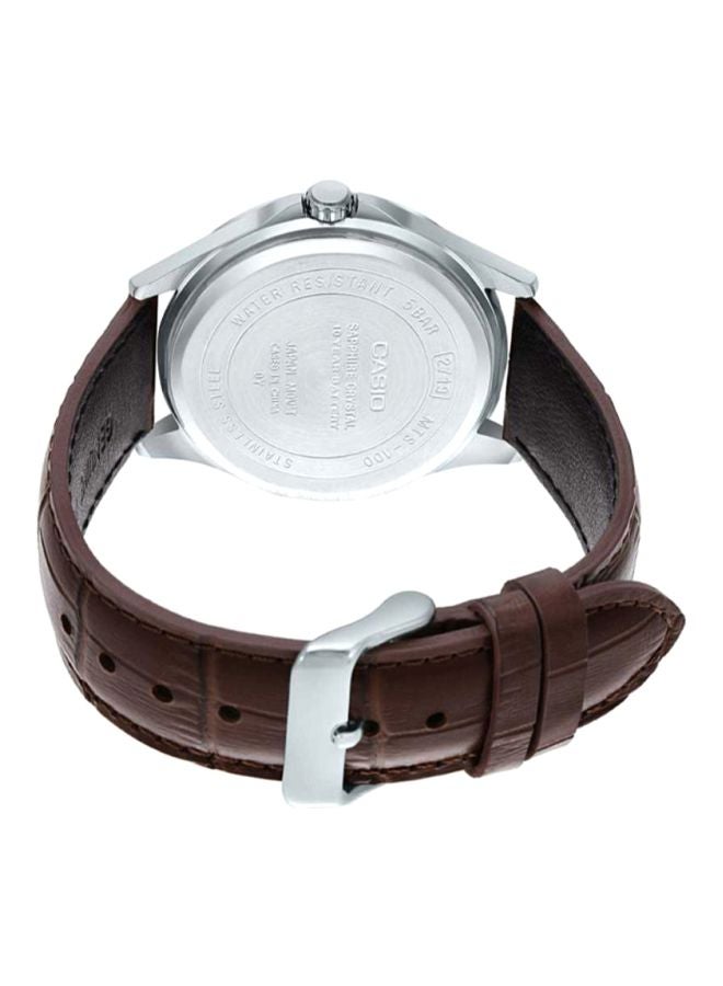 CASIO Men's Leather Analog Watch MTS-100L-7AVDF - 47 mm - Brown  - Image 2