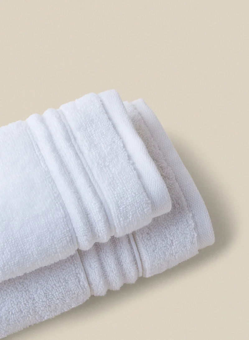 Noon East 16 Piece Bathroom Towel Set - 500 GSM 100% Cotton - 8 Hand Towel - 8 Face Towel - White Color - Highly Absorbent - Fast Dry White