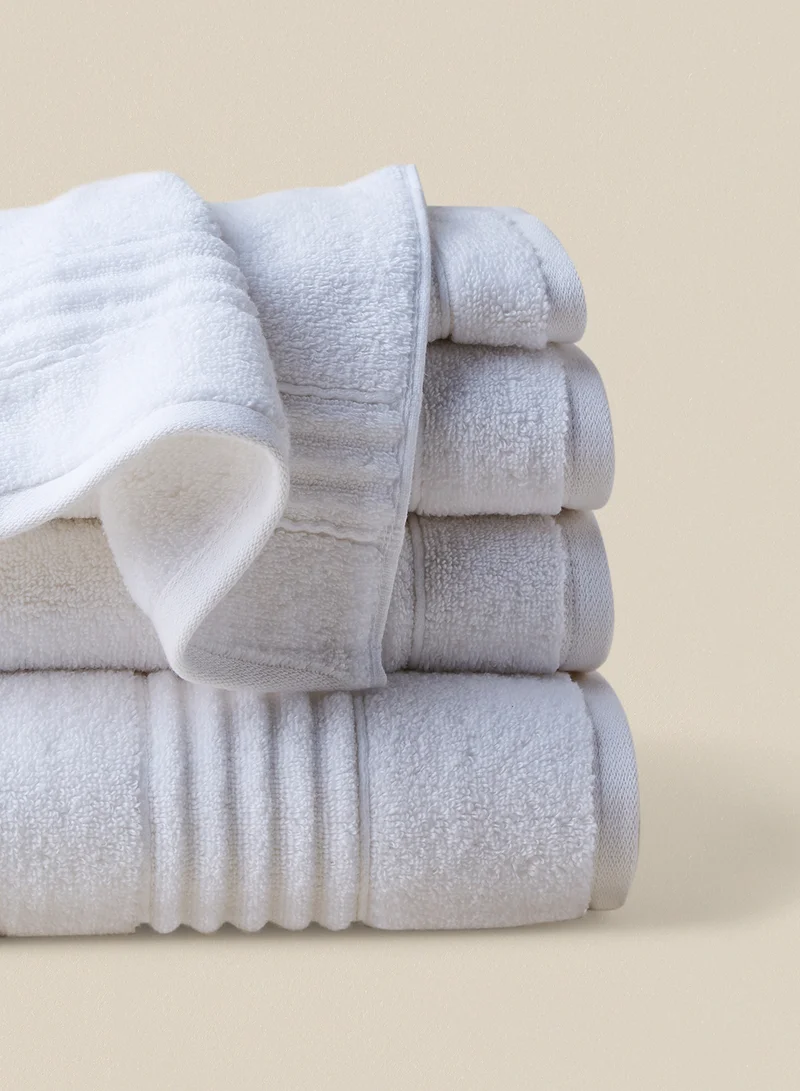 Noon East 12 Piece Bathroom Towel Set - 500 GSM 100% Cotton - 4 Hand Towel - 6 Face Towel - 2 Bath Towel - White Color - Highly Absorbent - Fast Dry White
