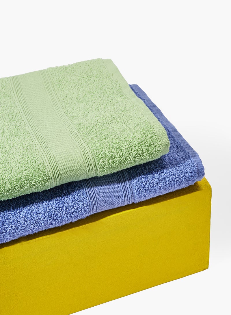 4 Piece Bathroom Towel Set - 400 GSM 100% Cotton Terry - 4 Bath Towel - Multicolor Periwinkle/Apple Color -Quick Dry - Super Absorbent Periwinkle/Apple 67 x 137cm - v1623328782/N43754170A_2