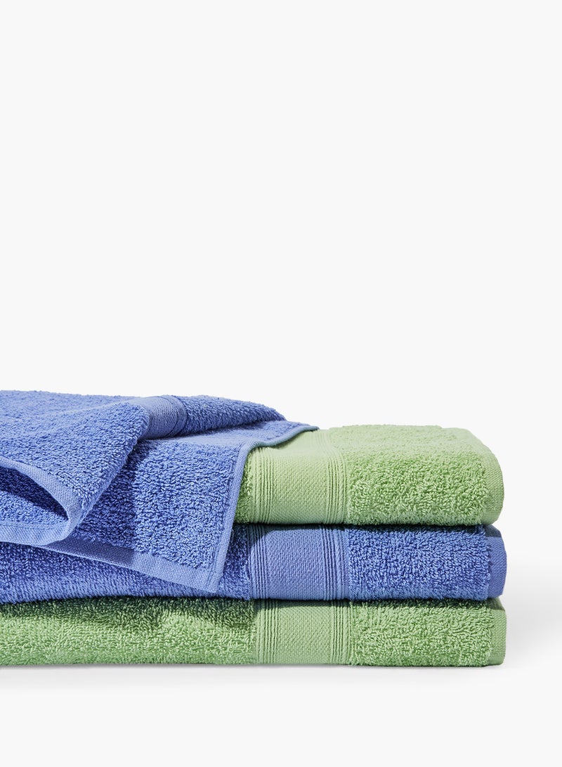 4 Piece Bathroom Towel Set - 400 GSM 100% Cotton Terry - 4 Bath Towel - Multicolor Periwinkle/Apple Color -Quick Dry - Super Absorbent Periwinkle/Apple 67 x 137cm - v1623328782/N43754170A_4