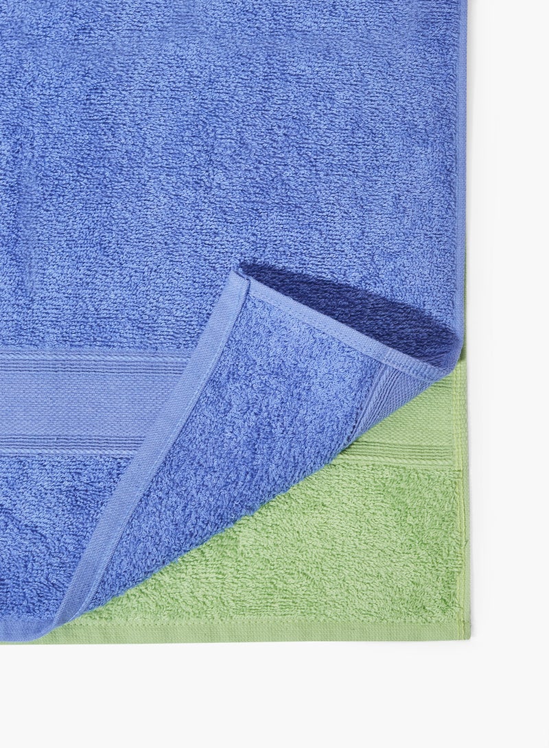 4 Piece Bathroom Towel Set - 400 GSM 100% Cotton Terry - 4 Bath Towel - Multicolor Periwinkle/Apple Color -Quick Dry - Super Absorbent Periwinkle/Apple 67 x 137cm - v1623328783/N43754170A_3