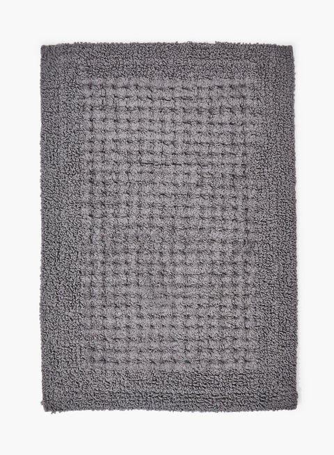 Bath Mat - 100% Cotton 1720 GSM - Home Essential Bathroom Mat Reversible Ash Grey 50 x 80cm