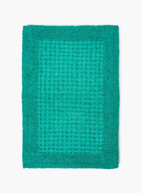Bath Mat - 100% Cotton 1720 GSM - Home Essential Bathroom Mat Reversible Emerald 50 x 80cm