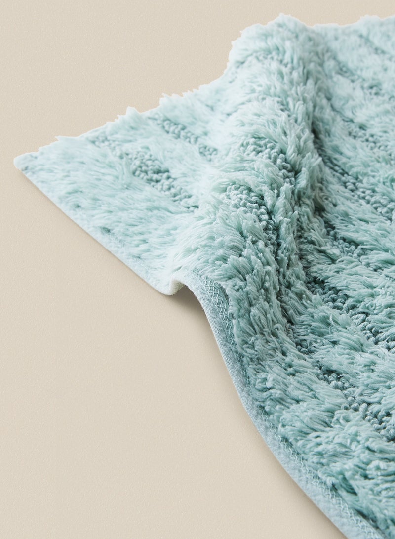 Bath Mat - 100% Cotton 1370 GSM - Pure Home Infinity Bathroom Mat - Anti-Slip Backing Aqua 40 x 60cm - v1623328788/N43754224A_2