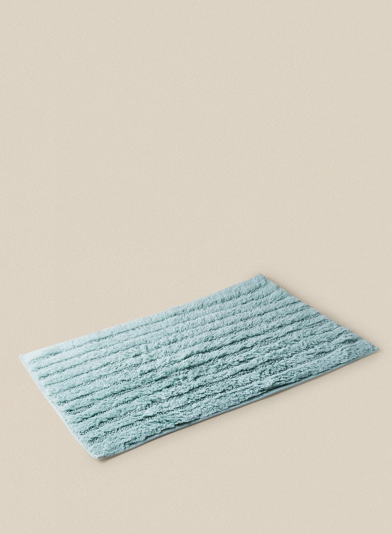 Bath Mat - 100% Cotton 1370 GSM - Pure Home Infinity Bathroom Mat - Anti-Slip Backing Aqua 40 x 60cm - v1623328789/N43754224A_4