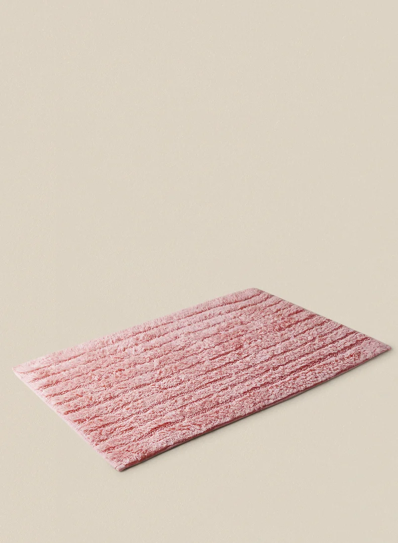 Noon East Bath Mat - 100% Cotton 1370 GSM - Pure Home Infinity Bathroom Mat Anti-Slip Backing Coral 50 x 80cm