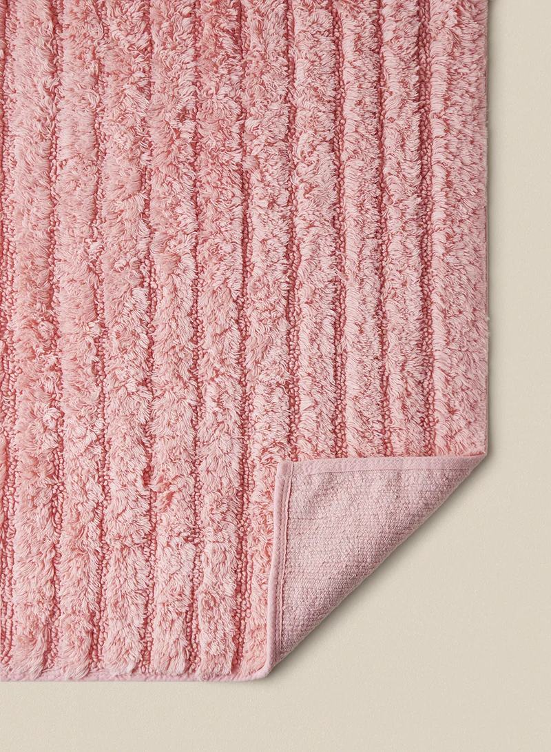 Noon East Bath Mat - 100% Cotton 1370 GSM - Pure Home Infinity Bathroom Mat Anti-Slip Backing Coral 50 x 80cm