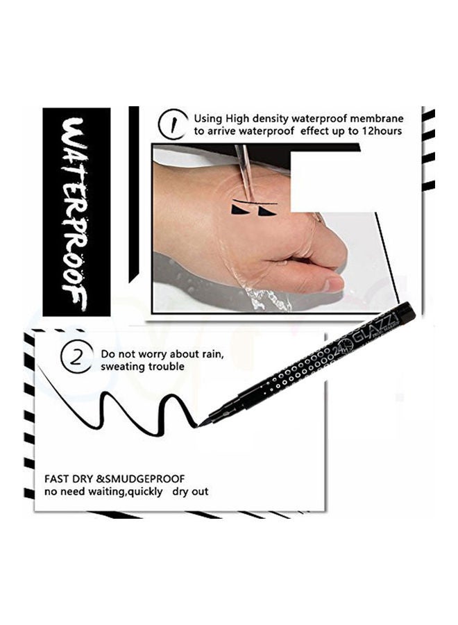 جلازي قلم تحديد عيون سريع الجفاف ومضاد للماء أسود - Image 4