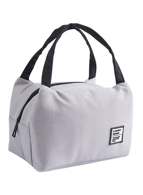 Insulated Thermal Cooler Lunch Bag Grey/Black 18x15x28cm