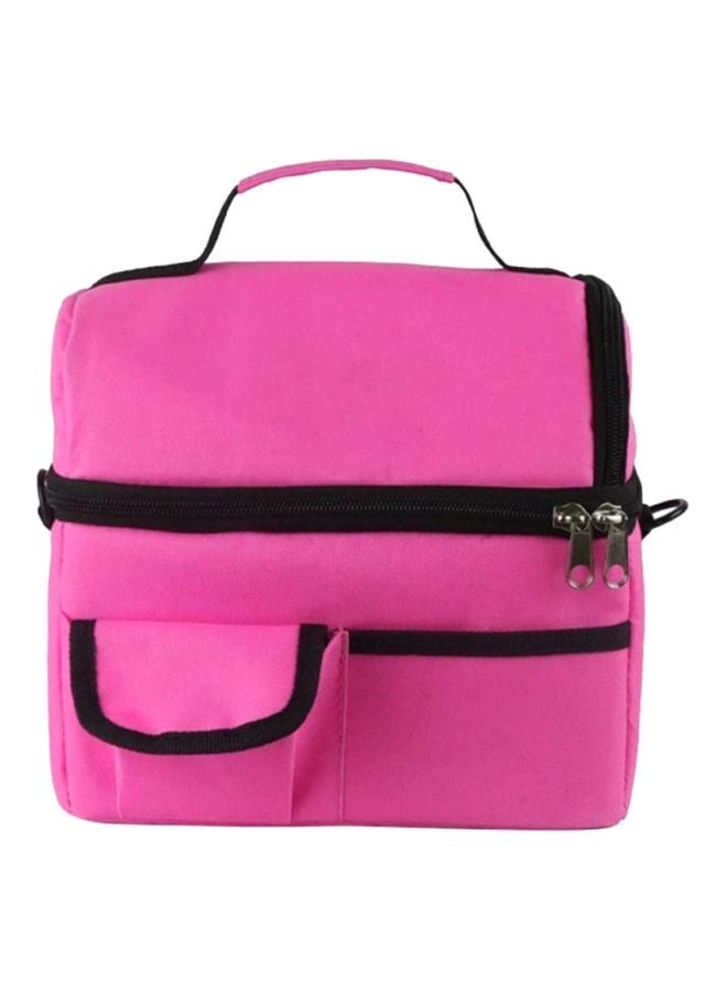 CYTHERIA Large Capacity Insulated Keep Warm Lunch Bag Pink/Black 26x16x24centimeter  - Image 2