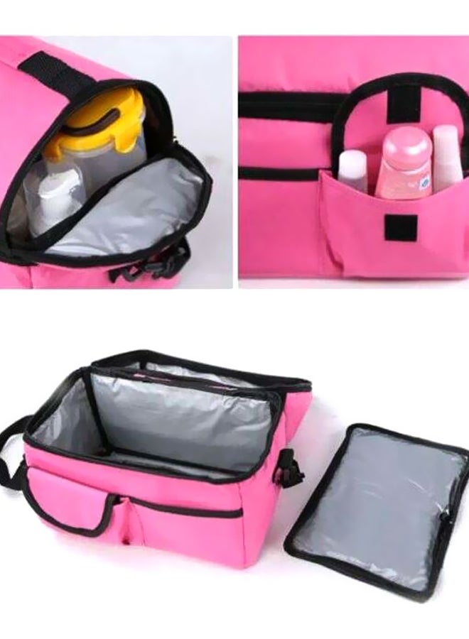 CYTHERIA Large Capacity Insulated Keep Warm Lunch Bag Pink/Black 26x16x24centimeter  - Image 3