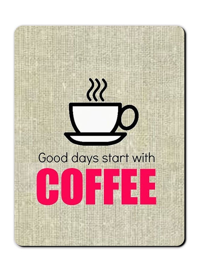 Theodor Good Day Start With Coffee Printed Anti Slip Mousepad Multicolour - Image 1