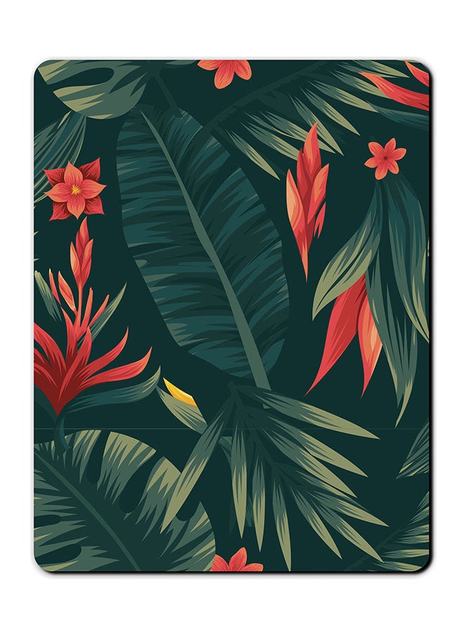 Theodor Green Leaves Printed Anti Slip Mousepad Multicolour - Image 1