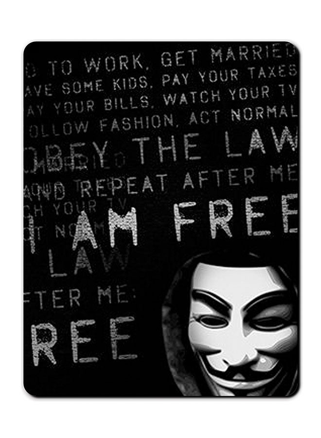 Theodor I Am Free Printed Anti Slip Mousepad Multicolour - Image 1