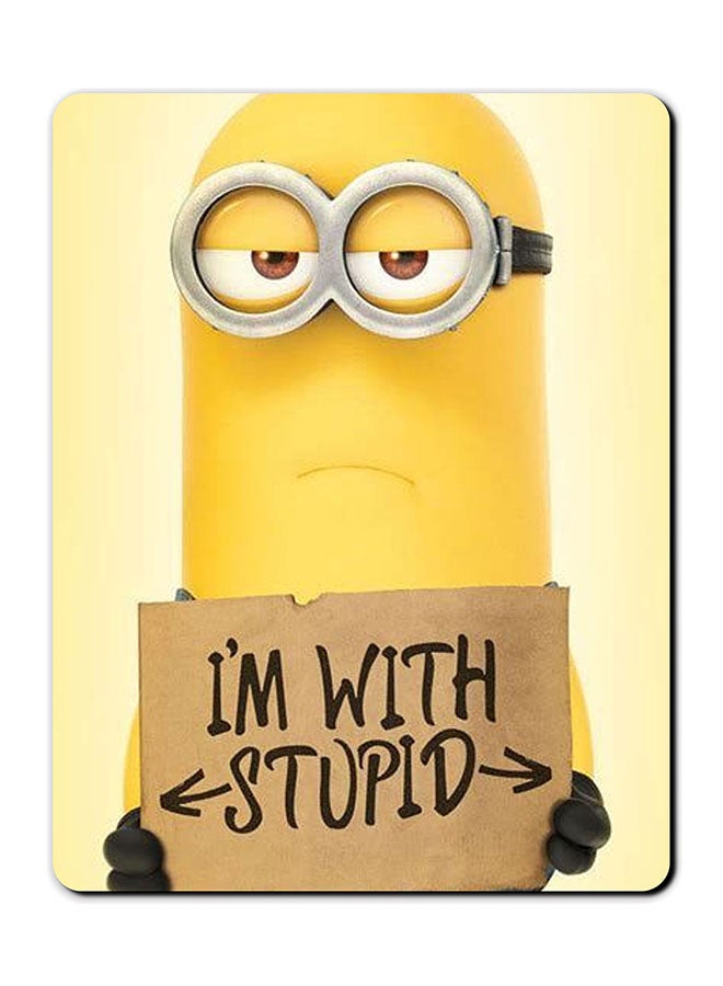 Theodor - I Am With Stupid Printed Minion Anti-Slip Mousepad Multicolour - Image 1