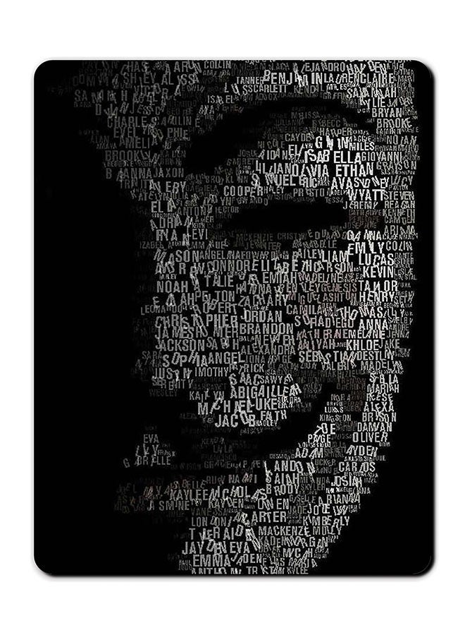 Theodor Joker Half Face Mask Printed Anti-Slip Mousepad Black/White 
