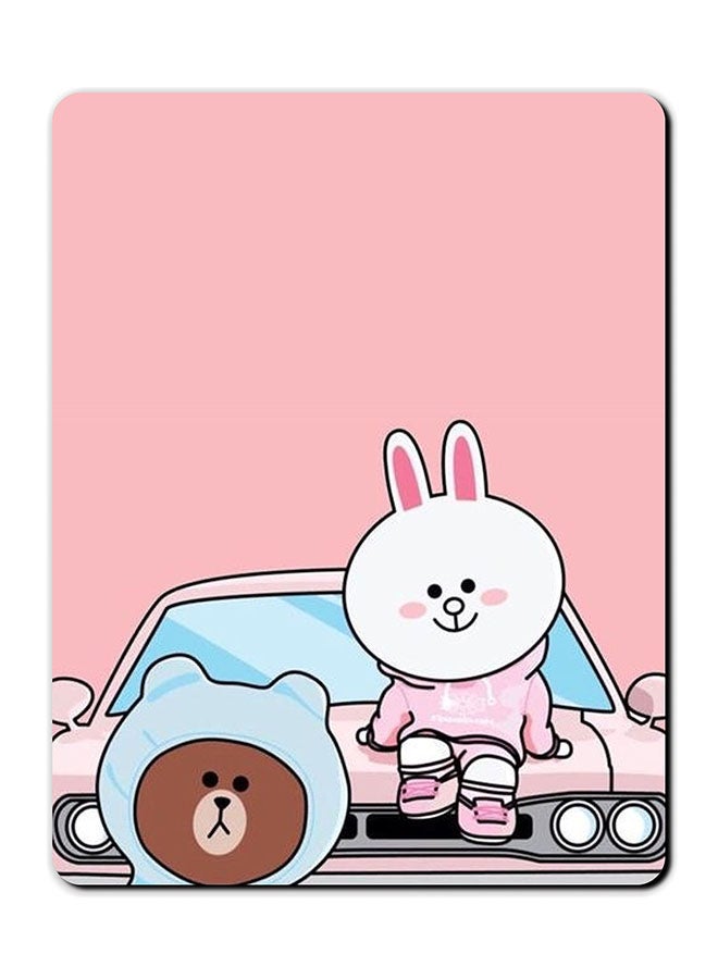 Theodor Kittey On Car Printed Anti-Slip Mousepad Multicolour