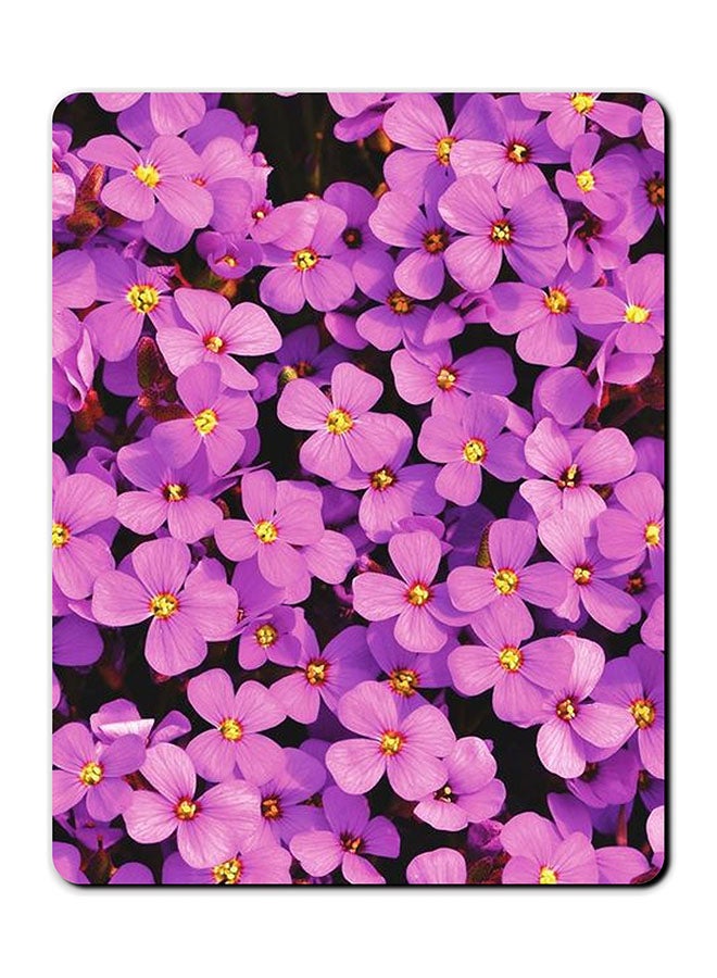 Theodor Flower Printed Anti-Slip Mousepad Purple/Black/Yellow - Image 1