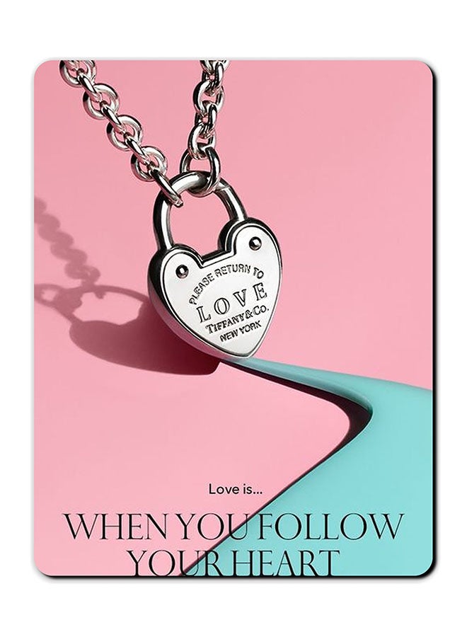 Theodor Love Quote Printed Anti-Slip Mousepad Multicolour - Image 1