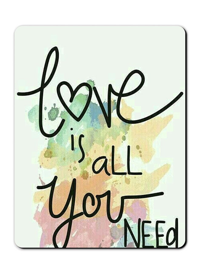 Theodor Love Is All You Need Printed Anti-Slip Mousepad Multicolour - Image 1