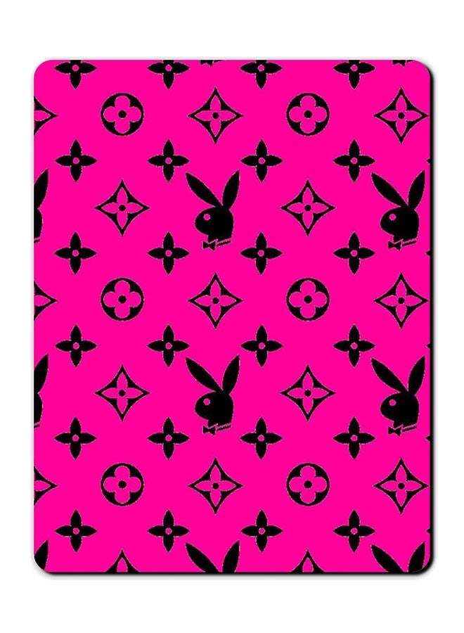 ثيودور لوحة ماوس مضادة للانزلاق مزينة بطبعة شعار بلاي بوي وردي/أسود - Image 1