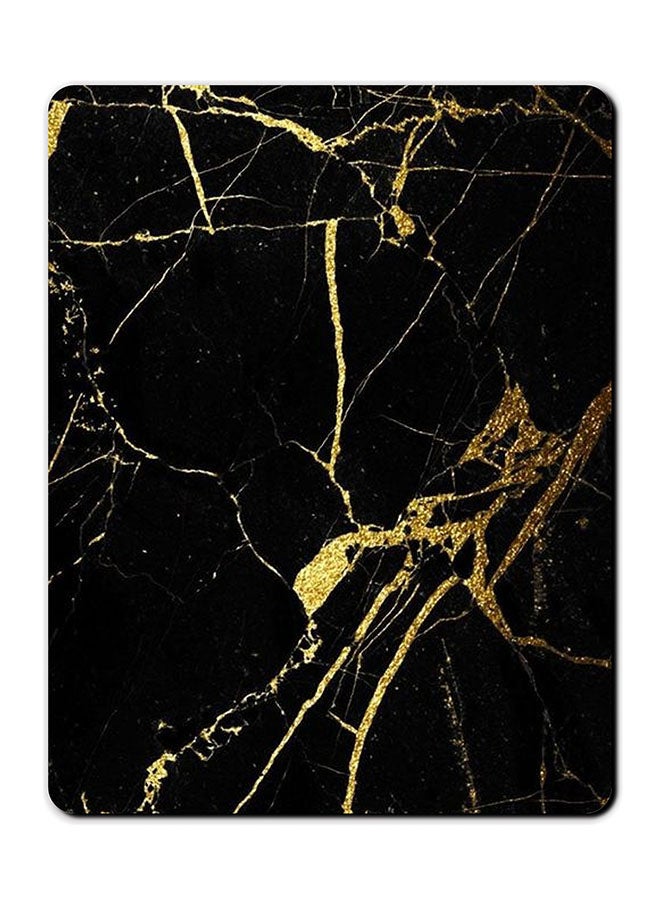 Theodor Marble Texture Smooth Surface Printed Non-Slip Mousepad Black/Gold - Image 1