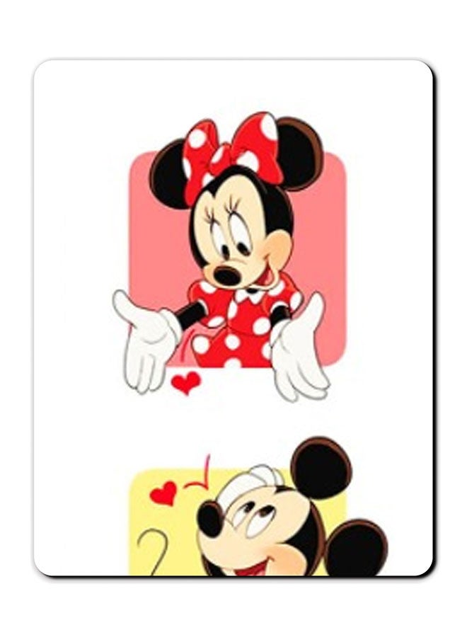 Theodor Mickey and Minnie Smooth Surface Printed Non-Slip Mousepad Multicolour - Image 1