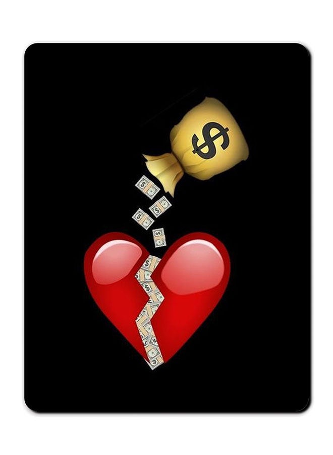 Theodor Money and Broken Heart Smooth Surface Printed Non-Slip Mousepad Multicolour - Image 1