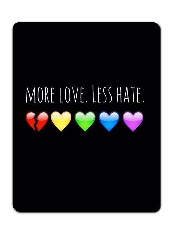Theodor More Love Less Hate Smooth Surface Printed Non-Slip Mousepad Multicolour - Image 1