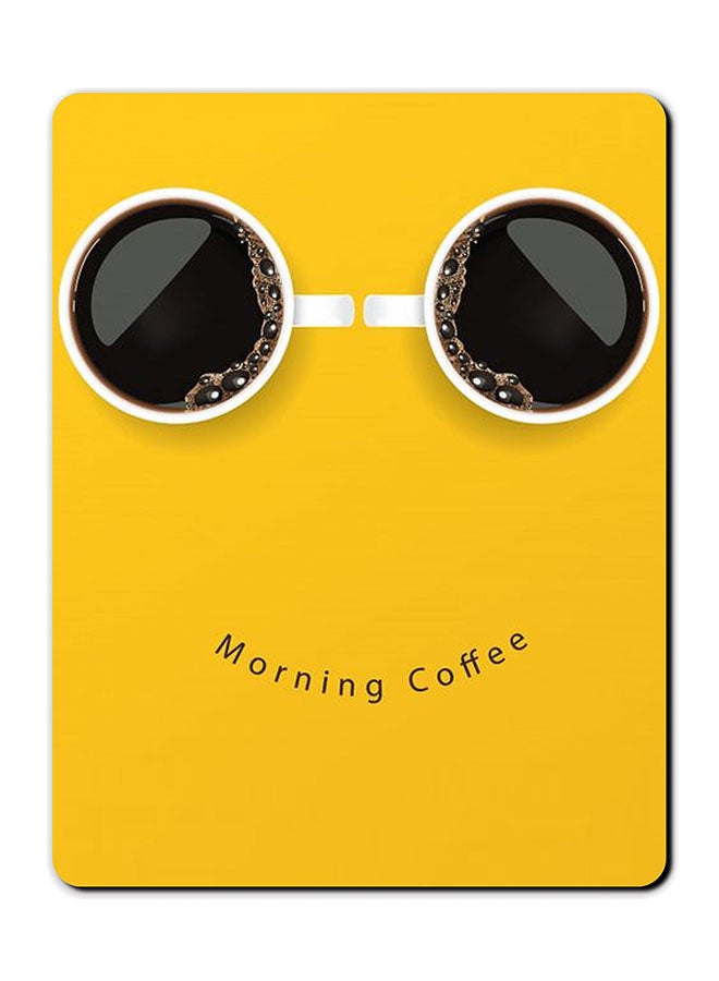 Theodor Morning Coffee Smooth Surface Printed Non-Slip Mousepad Yellow/Black - Image 1