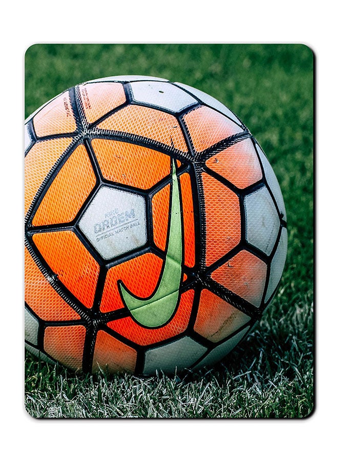 ثيودور لوحة ماوس مضادة للانزلاق بطبعة كرة قدم برتقالية متعدد الألوان