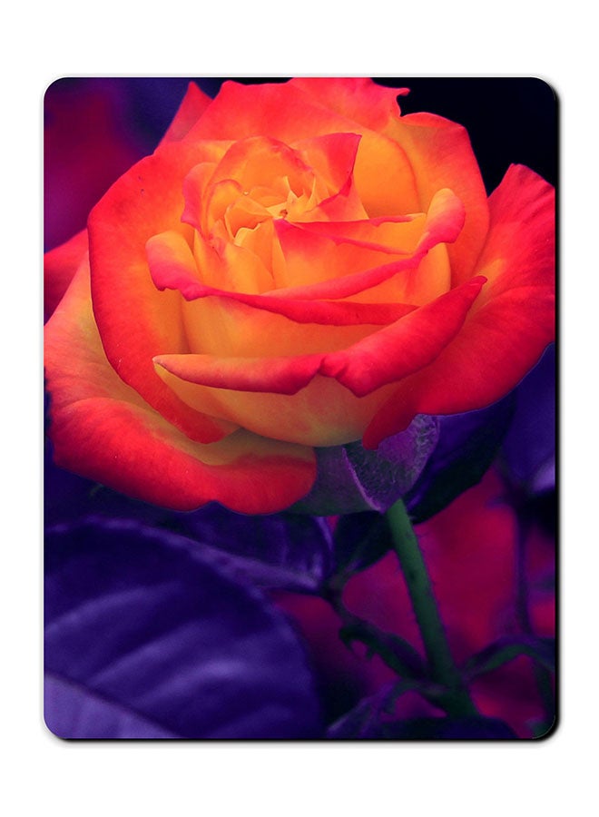 Theodor Orange Rose Printed Anti Slip Mousepad Multicolour