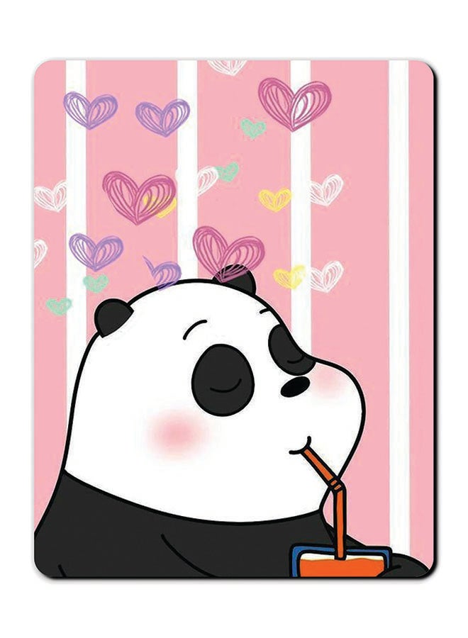 Theodor Panda Drinking Printed Anti Slip Mousepad Multicolour