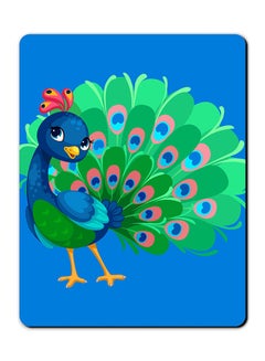 Theodor Peacock Printed Anti Slip Mousepad Multicolour 