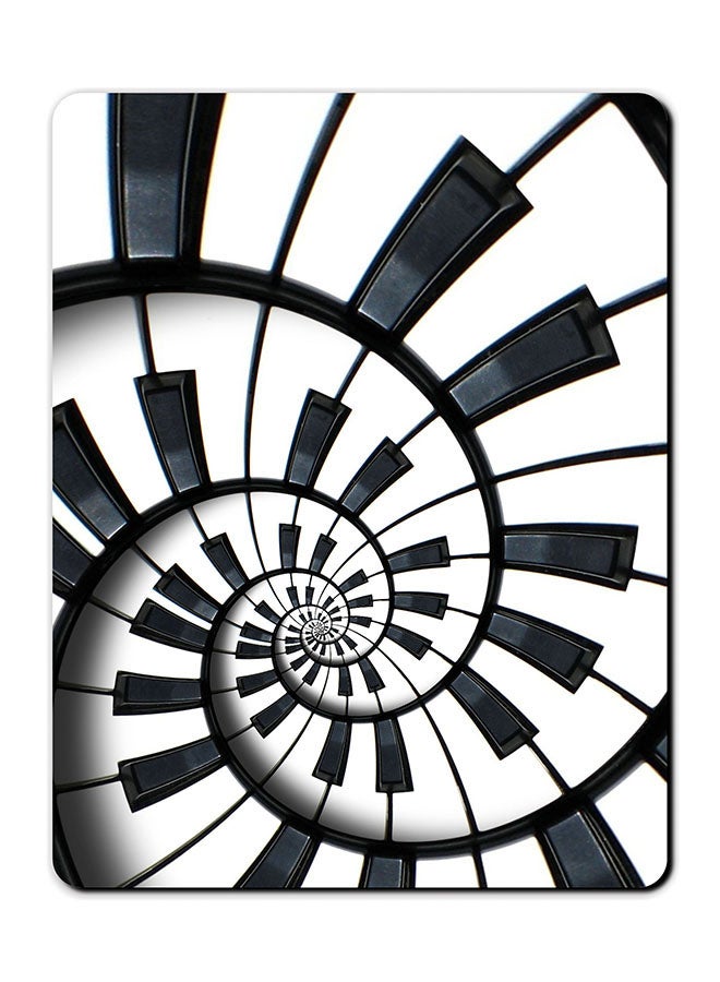 Piano Printed Anti Slip Mousepad Black/White