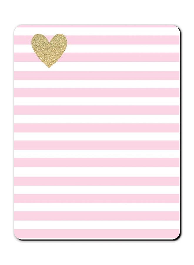 Theodor Smooth Surface Printed Anti Slip Mousepad Pink/White