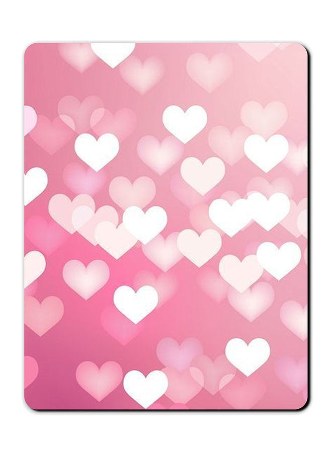 Theodor Hearts Printed Anti-Slip Mousepad Pink