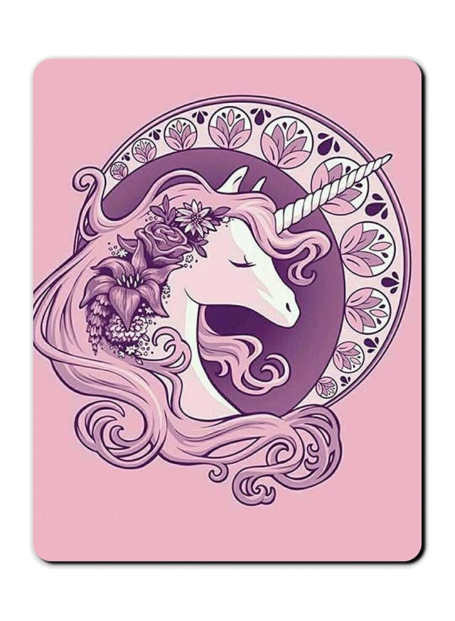 Unicorn Printed Anti-Slip Mousepad Pink