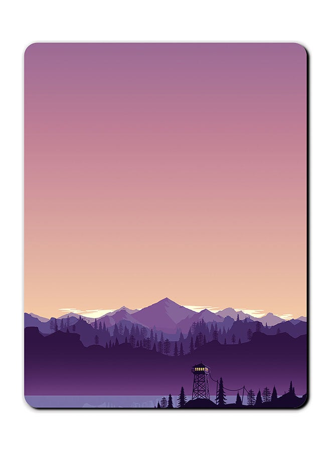 ثيودور لوحة ماوس مضادة للانزلاق بطبعة منظر طبيعي بلون أرجواني متعدد الألوان