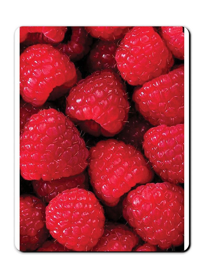 Theodor Raspberries Printed Anti Slip Mousepad Red