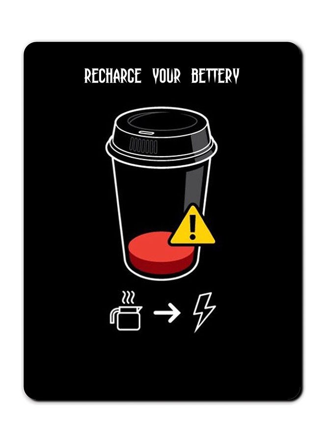 Theodor Recharge Your Bettery Printed Anti Slip Mousepad Multicolour