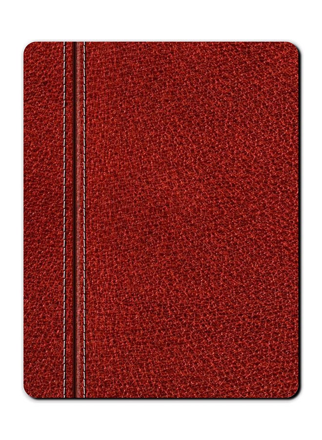 Theodor Leather Printed Anti Slip Mousepad Red - Image 1