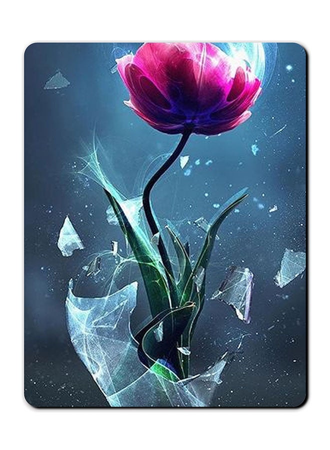 Theodor Rose In Glass Printed Anti Slip Mousepad Multicolour - Image 1