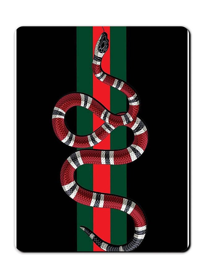 Theodor Snake On Green Strip Printed Anti Slip Mousepad Multicolour - Image 1