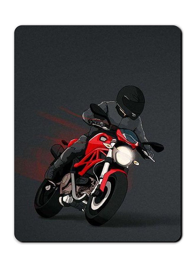 لوحة ماوس مضادة للانزلاق مطبوعة برسمة دراجة متعدد الألوان