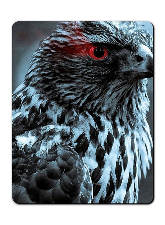 ثيودور لوحة ماوس مضادة للانزلاق بطبعة بومة وعيون حمراء متعدد الألوان