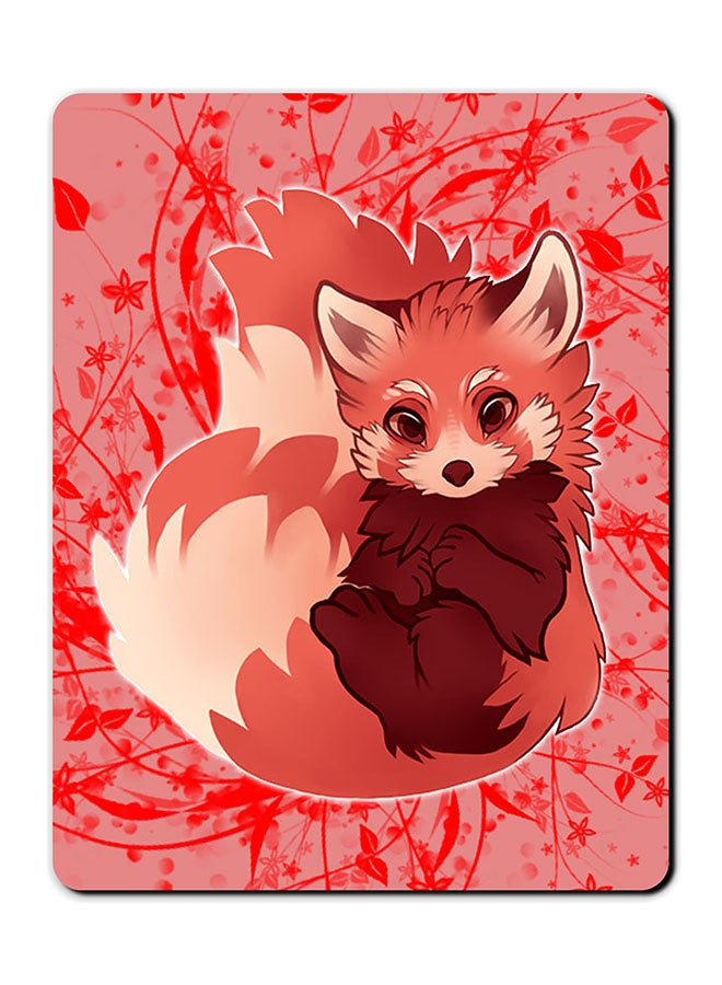 Theodor Squirrel Printed Anti-Slip Mousepad Red