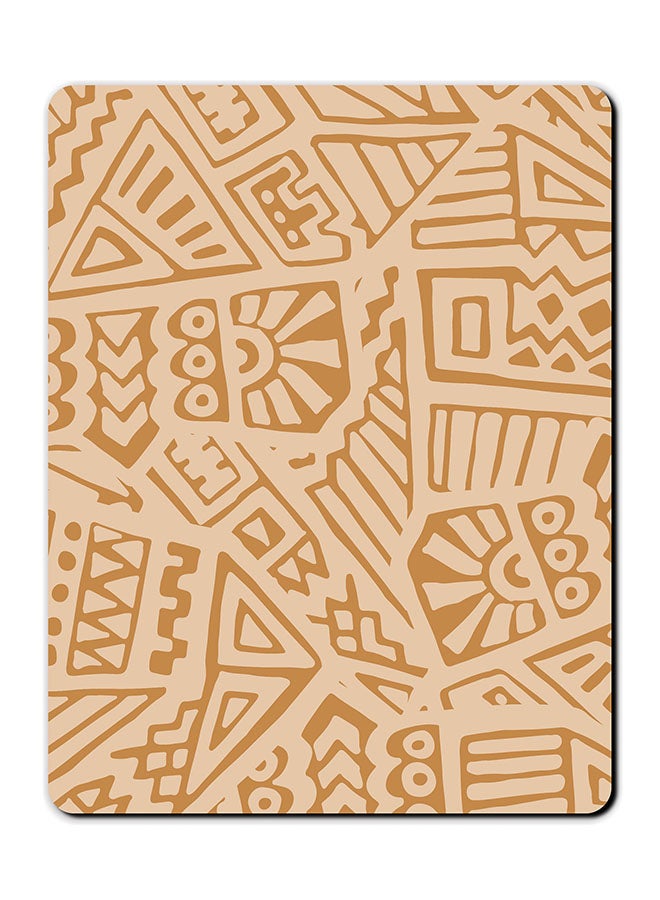 ثيودور لوحة ماوس مضادة للانزلاق مزينة بطبعة طوابع بتصميم تكراري بني