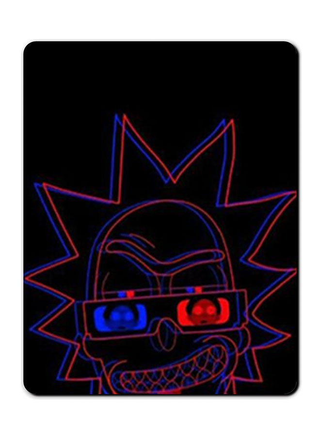 Theodor Rick Morty Neon Man Printed Anti-Slip Mousepad Multicolour